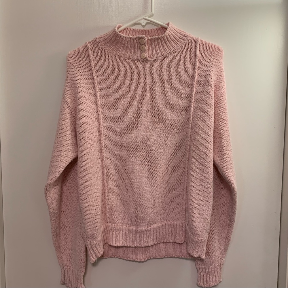 Tracey Allyn Mockneck Sweater Pink Medium